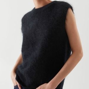 COS Mohair Sleeveless Sweater Vest Crewneck Black Small